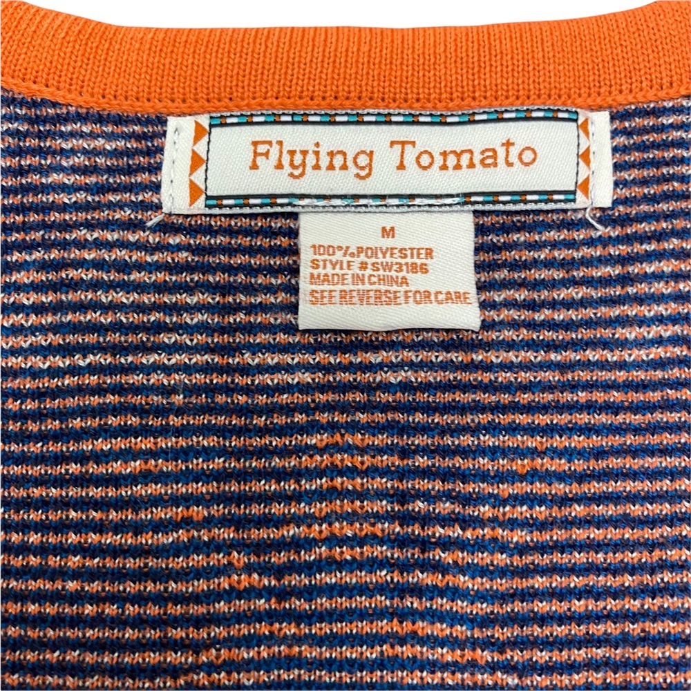 Flying tomato chevron sweater dress Aqua ethnic dress 3/4 sleeves mini M - Picture 7 of 11